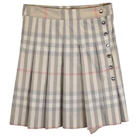 Falda mini plisada con estampado de cuadros multicolores en algodón de Burberry Multicolor Otro