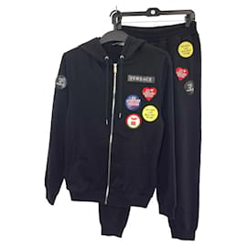 Versace-Versace Multicolor Patch Cotton Hoodie Set-Other