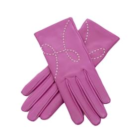Hermès-Hermes Leather Magnolia Women's Short Gloves-Other