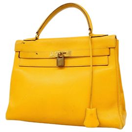 Hermès Sac à main Hermes Kelly 32 en Jaune Jaune