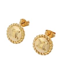 Céline-CELINE Mark Earrings in 18K Yellow Gold-Other