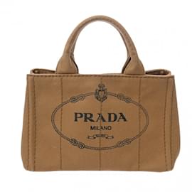 Prada-Prada Canapa Tote Handbag-Brown