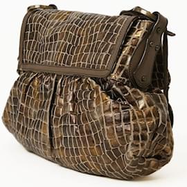 Fendi-Fendi Chef Bag in Bronze and Dark Brown-Bronze,Dark brown