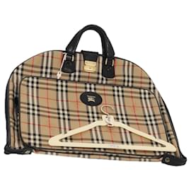 Autre Marque-Burberrys Nova Check Garment Cover Canvas Beige Black Auth am6840-Black,Beige