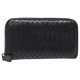 Autre Marque-BOTTEGA VENETA INTRECCIATO Long Wallet Leather Black Auth yk15135-Black