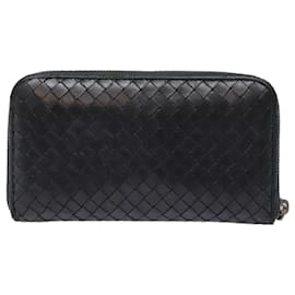 Autre Marque-BOTTEGA VENETA INTRECCIATO Long Wallet Leather Black Auth yk15135-Black