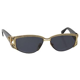 Óculos de sol VERSACE de metal dourado Auth yk15065 Dourado