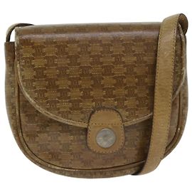 Céline CELINE Macadam Canvas Shoulder Bag PVC Beige Auth bs18108 Beige