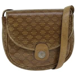 Céline-CELINE Macadam Canvas Shoulder Bag PVC Beige Auth bs18108-Beige