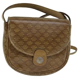 Céline-CELINE Macadam Canvas Shoulder Bag PVC Beige Auth bs18108-Beige