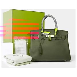 Hermès-Sac HERMES Birkin 30 en Cuir Rouge - 102147-Rouge