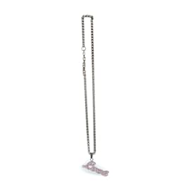 Dolce & Gabbana D&G, Collar Love con rhinestones rosas Plata Rosa