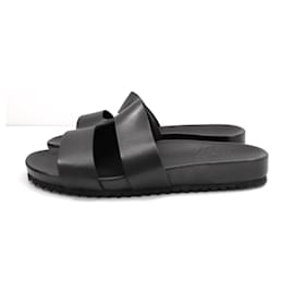 Autre Marque-Grenson Chadwick Black Leather Double Strap Sandals-Black