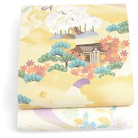 Autre Marque-Kawashima Orimono Silk Fukuro Obi-Golden