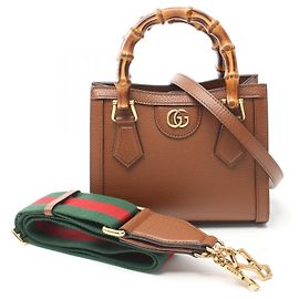 Gucci Diana Leder Tragetasche Braun