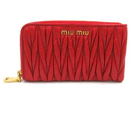 Miu Miu Matelassé Leather iPhone Case Red