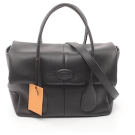 Tod's-Tod's Leather Di Handbag Black-Black