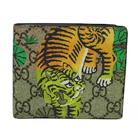 Gucci-Gucci Bi-fold Wallet with Tiger Design-Multiple colors,Beige