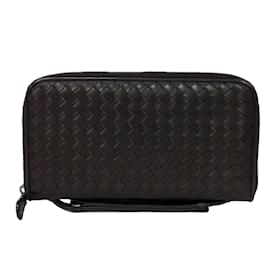 Bottega Veneta-Bottega Veneta Brown Leather Long Wallet-Brown