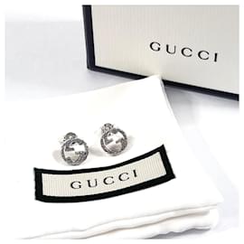 Gucci-GUCCI Interlocking G 457109 J8400 0811 Earrings-Silvery