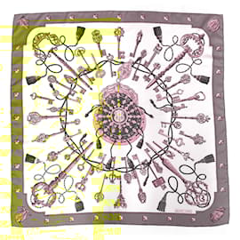 Hermès-Hermes Carre 90 LES CLES Key Scarf-Khaki