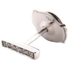 NINE MONO EARRING VANRYCKE MEDELLIN SIZE S WHITE GOLD 18K DIAMONDS Silvery