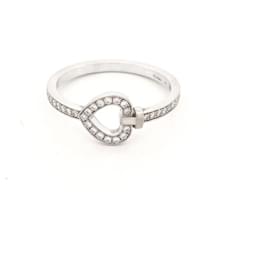 Fred-FRED PRETTY WOMAN MINI RING MODEL 4B0866 T55 WHITE GOLD 18K DIAMONDS-Silvery