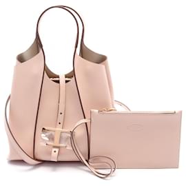 Tod's-Tod's T Timeless Mini Leather Handbag Pink-Pink