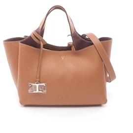 Tod's-Tod's Leather Tote Bag Brown-Brown