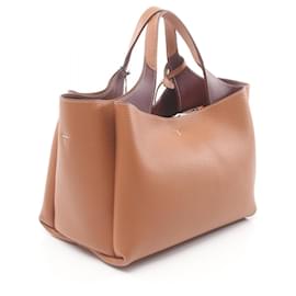 Tod's-Tod's Leather Tote Bag Brown-Brown