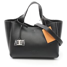Tod's-Tod's Leather Handbag Black XBWAPAFL100QRIB999-Black