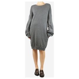Stella Mc Cartney Grau Wollstrickkleid - Größe UK 8 Grau