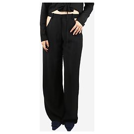 Thierry Mugler Pantalons larges noirs avec découpes - taille UK 8 Noir