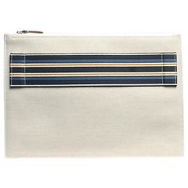 Loro Piana Bolsa clutch plana em lona neutra Outro