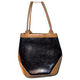 Yves Saint Laurent Tote Handbag Brown Black Beige Leather Brown Black Beige