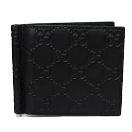 Gucci-GUCCI Bi-fold Money Clip Wallet-Black