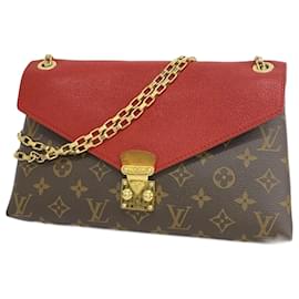 Louis Vuitton-Louis Vuitton Monogram Pallas Chain Shoulder Bag-Brown,Fuschia