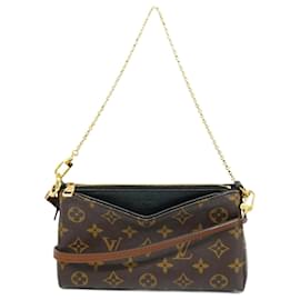 Louis Vuitton-Louis Vuitton Monogram Pallas Clutch-Brown,Black