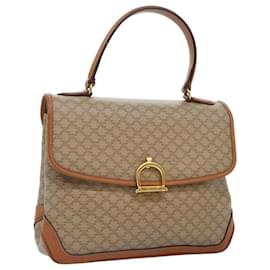 Céline-CELINE Macadam Canvas Hand Bag PVC Beige Auth 90842-Beige