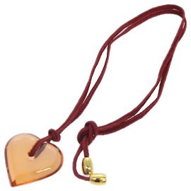 Colar em forma de coração Baccarat de cristal de vidro laranja Auth am6764 Laranja