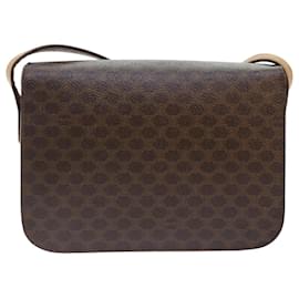 Céline-CELINE Macadam Canvas Shoulder Bag PVC Brown Auth bs18084-Brown