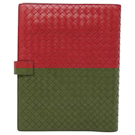 Autre Marque-BOTTEGA VENETA INTRECCIATO Day Planner Cover Leather Red 181727 Auth yk14925-Red,Golden