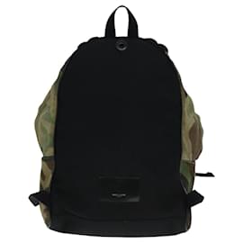 Saint Laurent-SAINT LAURENT Camouflage Backpack Suede Canvas Green Black Auth bs18044-Black,Green