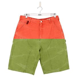 Acne-Cotton shorts-Orange