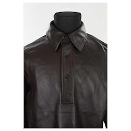 Autre Marque-Leather shirt-Brown