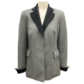 Akris graue / schwarze Kaschmijacke Grau