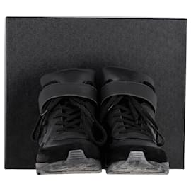 Chanel-Chanel CC High Top Sneakers in Black Leather and Suede-Black