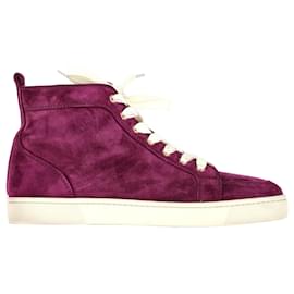 Christian Louboutin-Baskets montantes Rantus en suède violet de Christian Louboutin-Violet