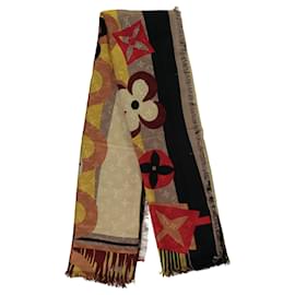 Louis Vuitton-Louis Vuitton Logo Monogram Jungle Fever Printed Silk & Wool Scarf - '10s-Multiple colors