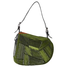 Fendi-Fendi Wood Paneled Oyster Hobo Bag - '00s-Brown